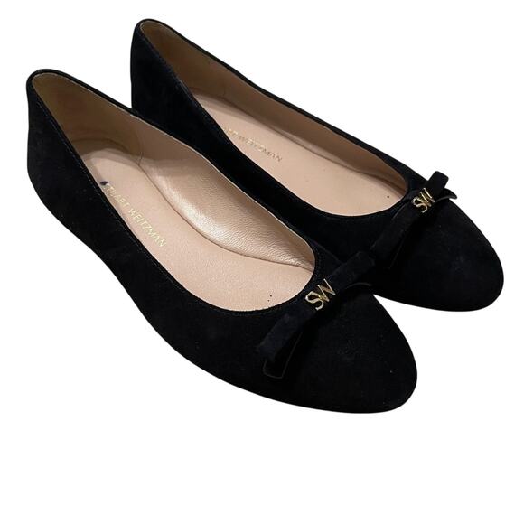 Stuart Weitzman Kids Jodie Ballet Flat Black Size 3.5 - Picture 1 of 5